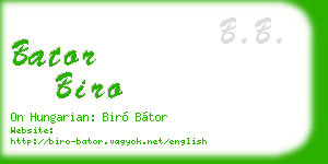 bator biro business card